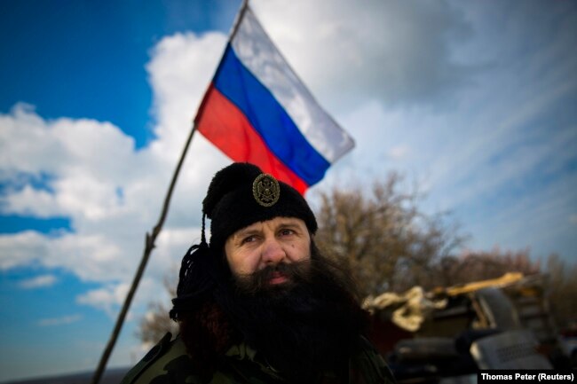 Сербский четник Братислав Живкович в Крыму, 13 марта 2014 года