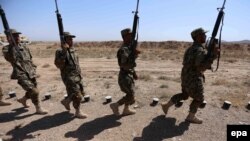 Afghan National Army soldiers participate in a training session in Herat Province. (file photo)