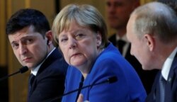 Путін, Меркель і Зеленський: підсумкова пресконференція нормандського саміту. Париж, 2019 рік