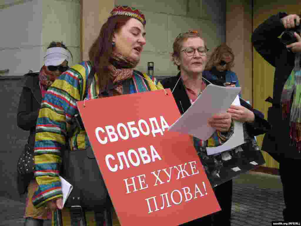 &quot;Freedom of speech is as good as pilaf,&quot; was the slogan of the rally. Uzbekistan is known for its pilaf.