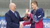 Аляксандар і Мікалай Лукашэнка на хакейным турніры «Алімпійскія надзеі», 2018