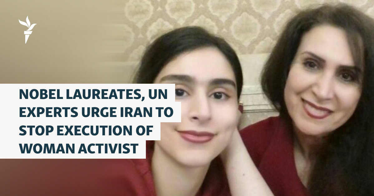 Female Nobel Laureates, UN Experts Urge Iran To Stop Execution Of Activist Tabari