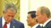 China -- US President George W. Bush meets with Russian Prime Minister Vladimir Putin prior to a welome banquet in Beijing, 08Aug2008 