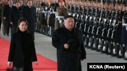 Liderul nord-coreean, Kim Jong Un, înainte de a pleca în vizită în China. 7 ianuarie 2019