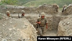 Nagorno-Karabakh -- Karabakh Armenian soldiers on frontline duty in northern Martakert district, 20Jul2012.