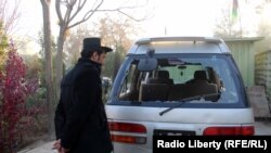 The five women were inside this car when they were attacked by gunmen near the Kandahar airport.