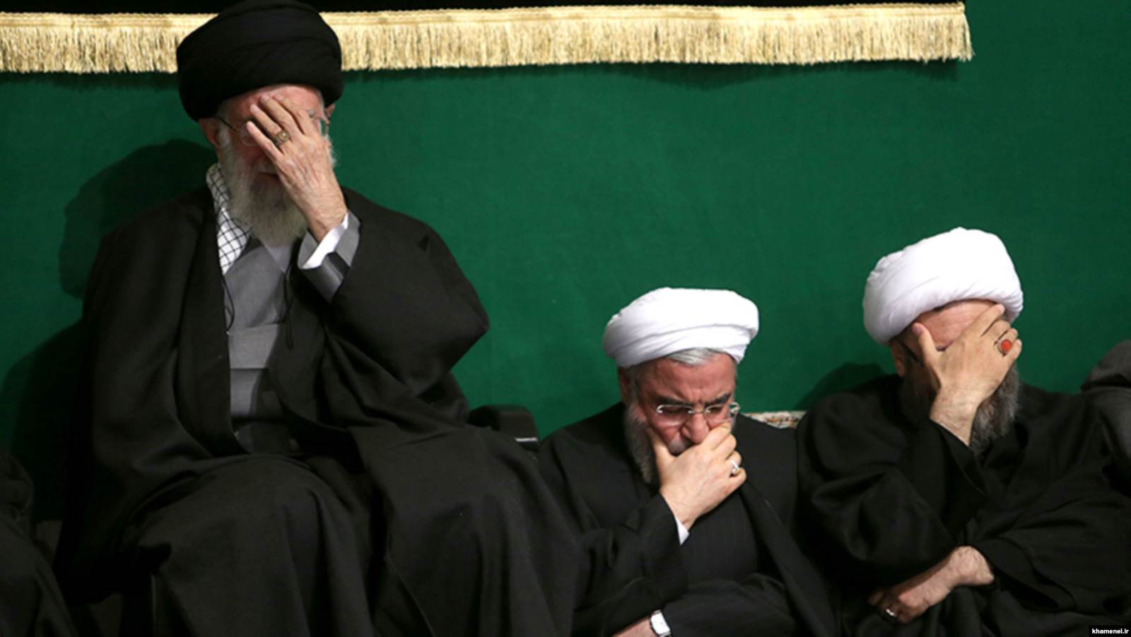 Left to Right-Ayatollah Khamenei and Hassan Rouhani and Sadeq Amoli Larijani-(Government Website)