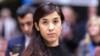 Nadia Murad receives the Vaclav Havel Human Rights Prize at the Council of Europe in Strasbourg on October 10.