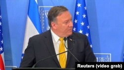 Grab: U.S./Israel -- U.S. Secretary of State Mike Pompeo, Tel Aviv, 29Apr0218 