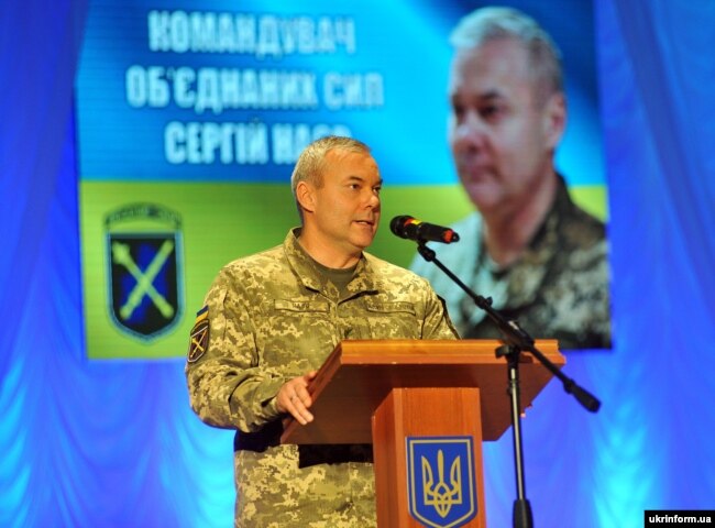 Командувач Об’єднаних сил Сергій Наєв під час урочистостей з нагоди Дня Збройних сил України. Сєвєродонецьк, Луганська область, 5 грудня 2018 року