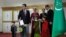  Turkmen President Gurbanguly Berdymukhammedov casts his vote at a polling station during the presidential election in Ashgabad on February 12.