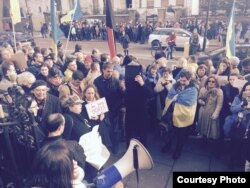 Акция в память о Борисе Немцове в Лондоне 1 марта