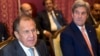 Russian Foreign Minister Sergei Lavrov (left) and then-U.S. Secretary of State John Kerry in 2016