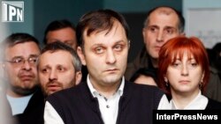 Giorgi Baratashvili (center) was dismissed as the general director of Georgia's national public broadcaster (file photo)