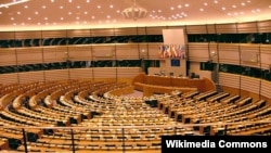 Зал, где проходят заседания Европарламента, Брюссель