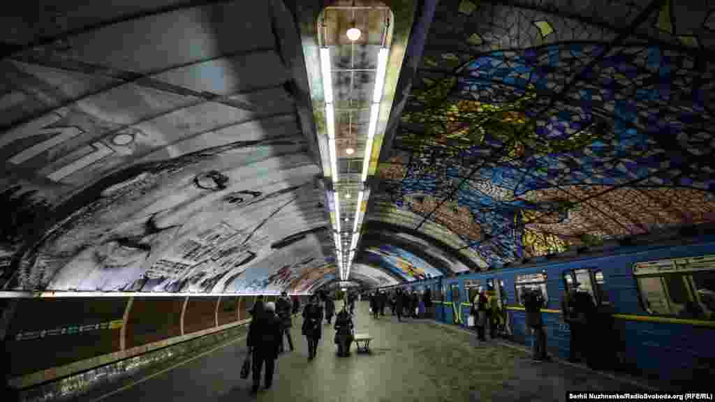 Eight murals by international artists were painted onto the station&#39;s arched ceiling over the past 11 weeks.&nbsp;