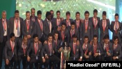 Tajikistan,Dushanbe city, Tajikistan Football Federation awards to bests in 2014, 5December2014