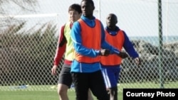 Эбрима Сохна, футболист из Гамбии, играющий за команду "Восток". Фото предоставлено пресс-службой футбольной команды "Восток".
