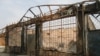 A burned-out Uzbek cafe in the southern Kyrgyz city of Osh, one of the many businesses destroyed during the June violence.