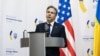 Anthony Blinken amerikai külügyminiszter január 19-én, Kijevben tartott sajtótájékoztatóján. 