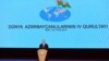 Prezident İlham Əliyev Dünya Azərbaycanlılarının IV Qurultayında çıxış edir. 2016