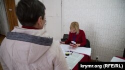 Избирательный участок в Симферопольском районе Крыма, 18 марта 2018 года