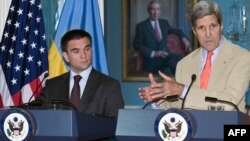 Міністр закордонних справ України павло Клімкін (ліворуч) і держсекретар США Джон Керрі, 29 липня 2014 року