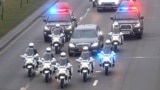 Belarus -- The motorcade of Belarus' President Alexander Lukashenko arrives for his inauguration ceremony at the Palace of the Independence in Minsk, Belarus, Friday, Nov. 6, 2015. The president of Belarus has taken the oath of office for a fifth term