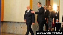 Aleksandar Lukašenko i Aleksandar Vučić, predsednici Belorusije i Srbije, prilikom susreta u Beogradu 3. decembra 2019. 