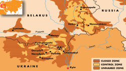 Зона заражения после трагедии в Чернобыле находится на территории трех стран