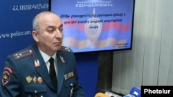 Armenia - Armen Ghukasian, the chief of the police staff, at a news conference in Yerevan, January 30, 2019.