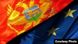 Zastave Crne Gore i EU - ilustracija