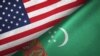 Государственные флаги Туркменистана и США