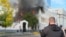 Aftermath of the Russian drone strike on Ukrainian academy of science building in Kyiv