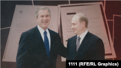 Коллаж: Буш и Путин