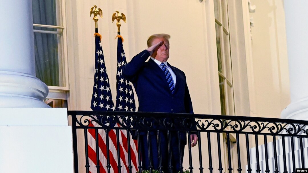 Претседателот на САД Доналд Трамп по враќањето во Белата куќа, Вашингтон, 05.10.2020.