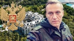 Алексей Навальный и "дворец Путина", коллаж