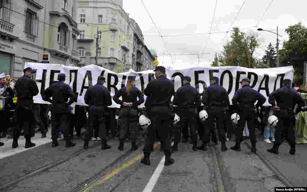 protest against Belgrade Waterfront