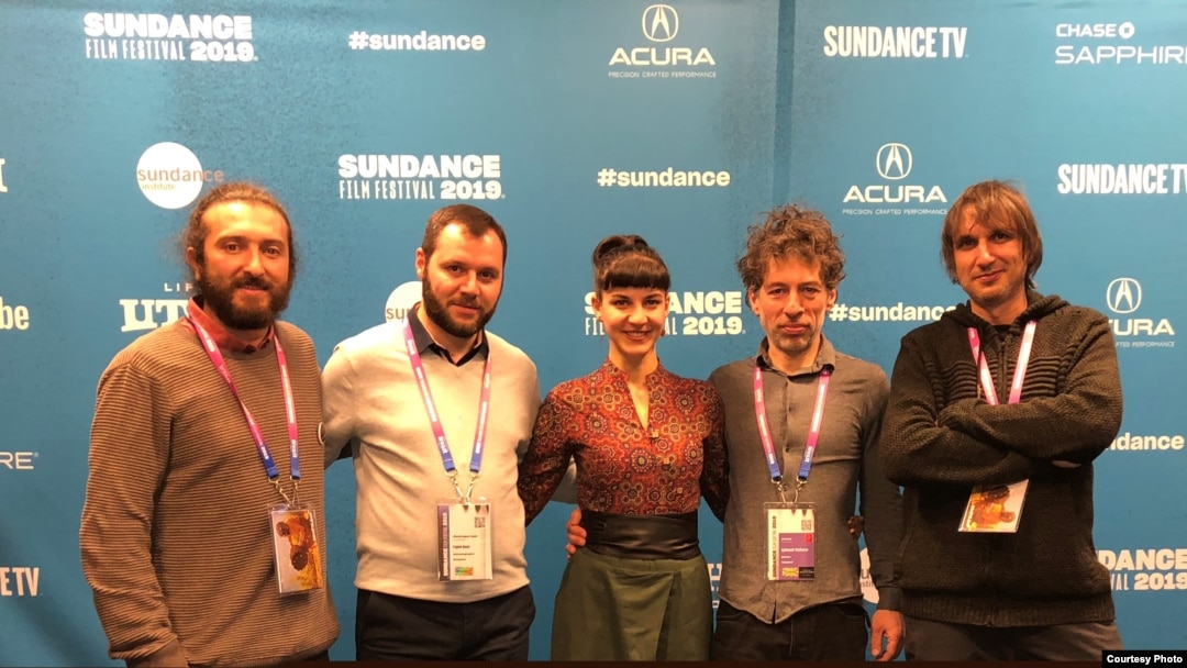 The makers of Honeyland at the Sundance film festival in 2019.
