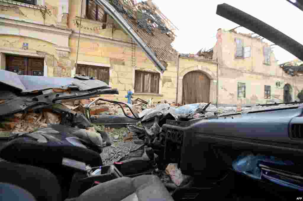 Петриња, по земјотресот со јачина од 6,4 степени на 29 декември 2020 година.