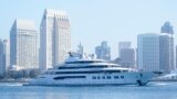 The Amadea, seen here sailing into San Diego harbor in 2022, was the focus of a 3-year legal fight. 