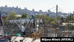 Gradilište na reci Savi u Beogradu gde je pao kran, 7. april 2026.