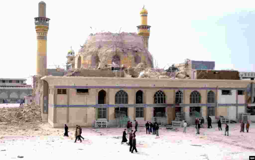 The Al-Askari Mosque shortly after the February 2006 bombing (epa) - Imam Ali and his son, Hasan, were imprisoned in Samarra, the capital of the Abbasid Dynasty, by Al-Mutawakkil Ala Allah Jafar bin al-Mu'tasim (821-861), who is considered the last great Abassid caliph. 