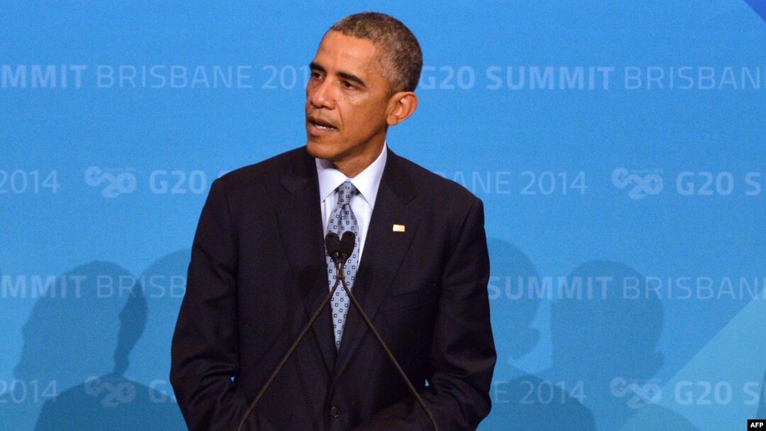 U.S. President Barack Obama also praised the United States' role in leading international coalitions to defeat Islamic State militants and "check the Russian aggression in Ukraine."