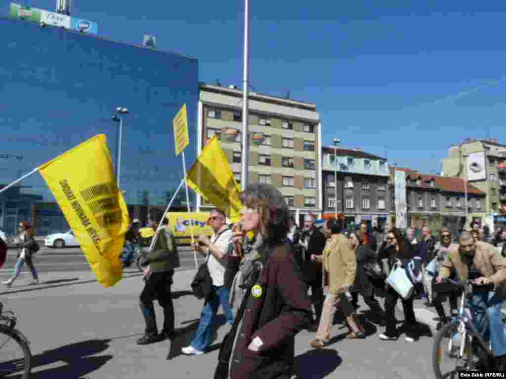 Prosvjed podrške kolegama u Večernjem listu, 25. ožujak 2011, fotografije Enis Zebić