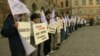 Uzbekistan - members of Uzbekistan people's movement are helding demonstration against Karimov's regime in Stockholm near the building of parliament, 02 September 2011