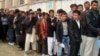 Students who failed in university entry exams gather outside Afghanistan's Higher Education Ministry to protest. (file photo)