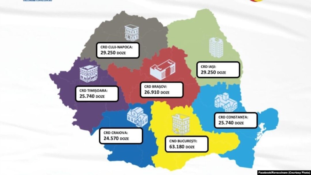 Luni, sosesc în România peste 224.000 de doze de vaccin Pfizer