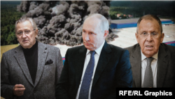 Бизнесмен Илья Трабер, президент России Владимир Путин, министр иностранных дел России Сергей Лавров
