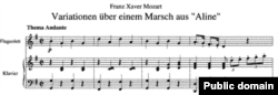 Ноти музики, написаної Францом Ксавером Моцартом